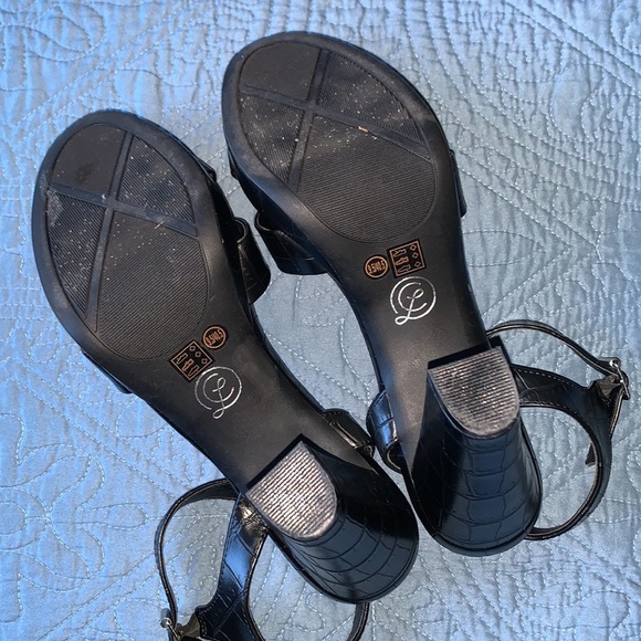 Chinese Laundry Black Strappy Crocodile Sandals Shoe‎ Size 9.5 - Picture 8 of 14